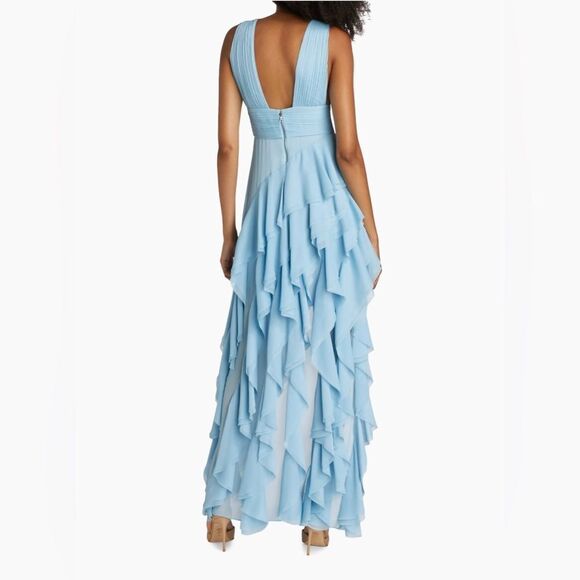 Alice + Olivia Asymmetric Ruffled Maxi Dress size 4 - Picture 5 of 15
